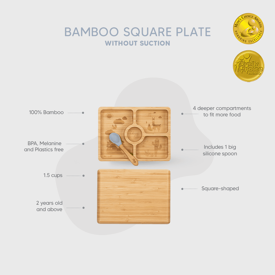   Bamboo plate - enfant - bébé - kids - toddlers - babies - Citron Canada