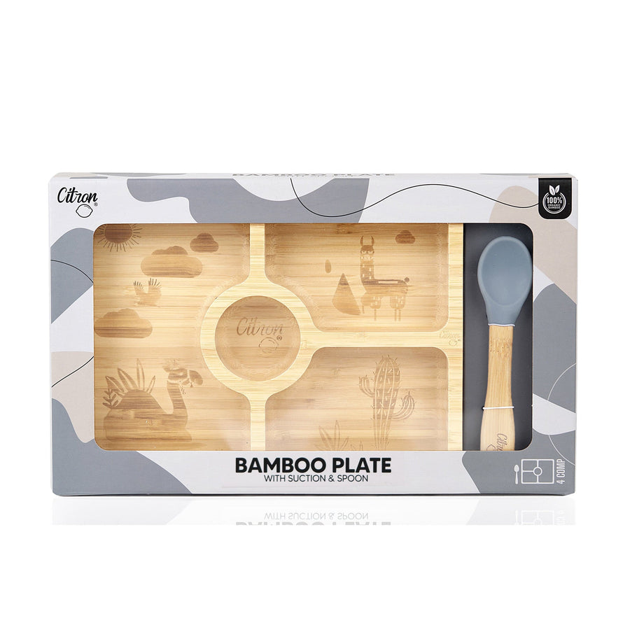   Bamboo plate - enfant - bébé - kids - toddlers - babies - Citron Canada