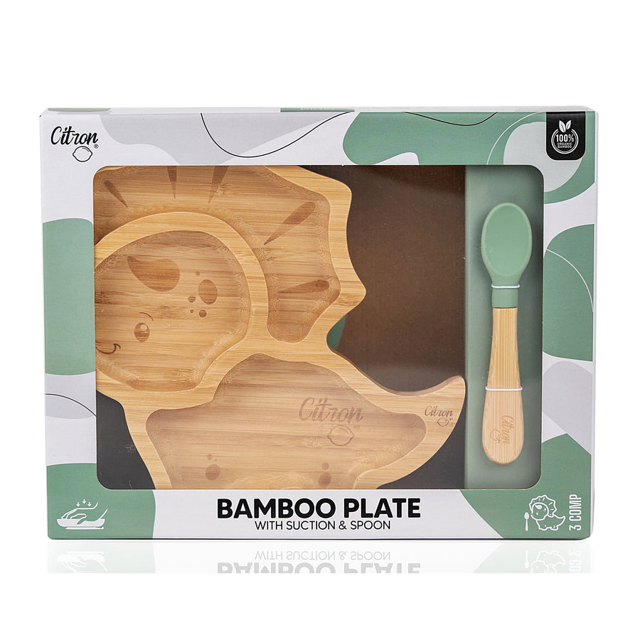 Bamboo plate - enfant - bébé - kids - toddlers - babies - Citron Canada