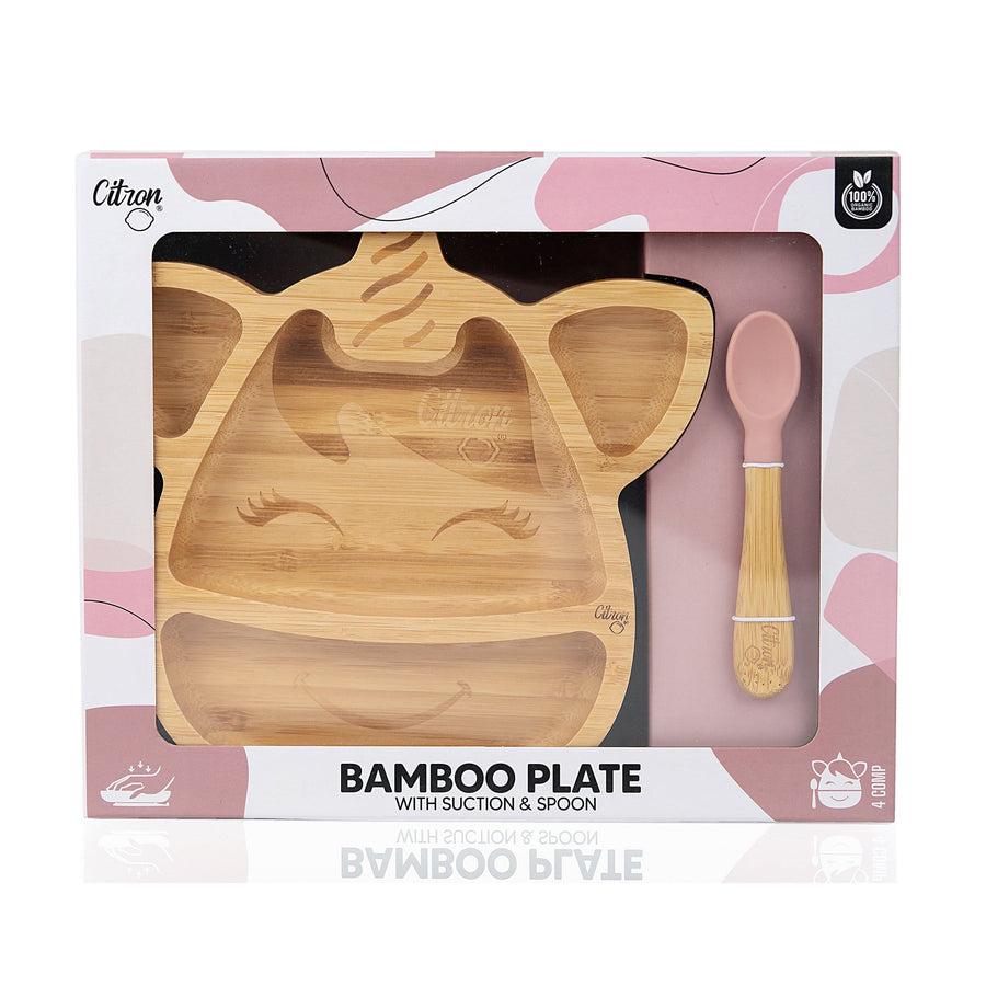   Bamboo plate - enfant - bébé - kids - toddlers - babies - Citron Canada