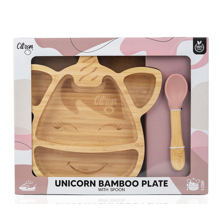   Bamboo plate - enfant - bébé - kids - toddlers - babies - Citron Canada